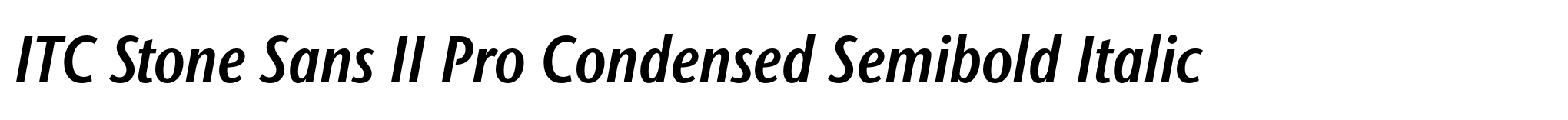 ITC Stone Sans II Pro Condensed Semibold Italic image